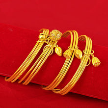 Load image into Gallery viewer, Fashion Multilayer Alluvial Gold Lotus Flower Bracelet Female Bangle Elegant Simple Lucky Bracelet Women Jewelry Gift Accessories
