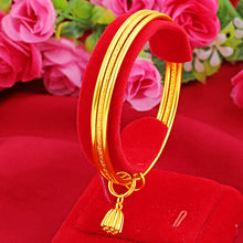 Load image into Gallery viewer, Fashion Multilayer Alluvial Gold Lotus Flower Bracelet Female Bangle Elegant Simple Lucky Bracelet Women Jewelry Gift Accessories
