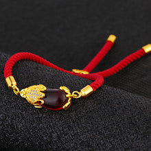 Load image into Gallery viewer, Fashion Alluvial Gold Red Rope Agate Pixiu Braided Bracelet Female Bracelet Elegant Simple Lucky Bracelet Women Jewelry Gift Accessories
