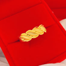 Load image into Gallery viewer, Fashion Alluvial Gold Ring Open Flower Glossy Ring Sand Gold Elegant Simple Lucky Adjustable Ring Women Jewelry Gift Accessories

