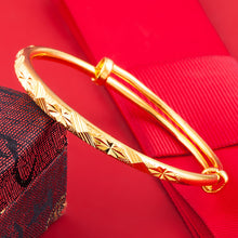 Load image into Gallery viewer, Adjustable Alluvial Gold Vietnamese Sand Gold Frosted Glossy Gypsophila Bangle Creative Women Bracelet Jewelry Accessories
