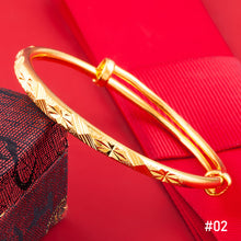 Load image into Gallery viewer, Adjustable Alluvial Gold Vietnamese Sand Gold Frosted Glossy Gypsophila Bangle Creative Women Bracelet Jewelry Accessories
