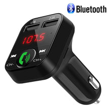 Load image into Gallery viewer, Bluetooth Wireless Car kit Handfree LCD FM Transmitter Dual USB Car Charger 2.1A MP3 Music TF Card U disk AUX Player
