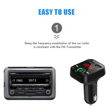 Load image into Gallery viewer, Bluetooth Wireless Car kit Handfree LCD FM Transmitter Dual USB Car Charger 2.1A MP3 Music TF Card U disk AUX Player
