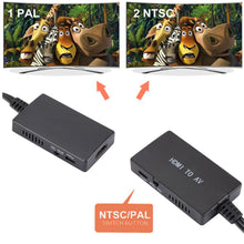 Load image into Gallery viewer, HDMI To RCA AV/CVBS Adapter HD Video Converter Box HDMI to RCA AV/CVSB L/R Video 1080P Mini HDMI to AV Support NTSC PAL
