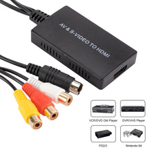 Load image into Gallery viewer, AV SVIDEO RCA to HDMI-compatible Adapter For HDTV DVD STB, Compatible with PS2/ PS3, 1080P/720P AV S-VIDEO Video Converter
