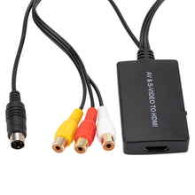 Load image into Gallery viewer, AV SVIDEO RCA to HDMI-compatible Adapter For HDTV DVD STB, Compatible with PS2/ PS3, 1080P/720P AV S-VIDEO Video Converter
