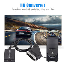 Load image into Gallery viewer, Scart to HDMI-compatible Converter 720P 1080P Video Audio Converter Adapter for HD TV DVD For Sky Box STB Plug and Play DC Cable
