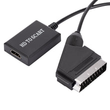 Load image into Gallery viewer, Scart to HDMI-compatible Converter 720P 1080P Video Audio Converter Adapter for HD TV DVD For Sky Box STB Plug and Play DC Cable
