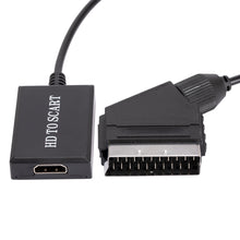 Load image into Gallery viewer, Scart to HDMI-compatible Converter 720P 1080P Video Audio Converter Adapter for HD TV DVD For Sky Box STB Plug and Play DC Cable
