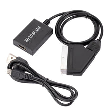 Load image into Gallery viewer, Scart to HDMI-compatible Converter 720P 1080P Video Audio Converter Adapter for HD TV DVD For Sky Box STB Plug and Play DC Cable
