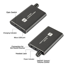 Load image into Gallery viewer, Portable HiFi Headphone Amplifier Headphone Amp 3.5mm Stereo Audio Out with Switch Powered Dual-Output with 2-Level Boost
