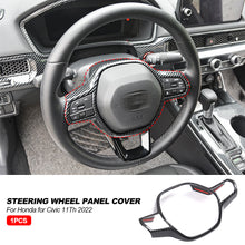 Load image into Gallery viewer, Carbon Fiber Car Steering Wheel Panel Cover Trim Panel Decoration Frame Sticker for Honda for Civic 11Th 2022
