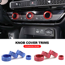 Load image into Gallery viewer, 4Pcs Aluminum Alloy Central Control Air Conditioner Volume Adjustment Knob Ring Car Accessories for Honda Civic 11th 2022
