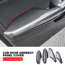 Load image into Gallery viewer, 4Pcs Carbon Fiber Car Door Armrest Panel Cover Trim Decorative Sticker Interior Accessories For 11Th Gen Honda Civic 2022
