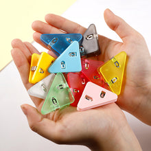 Load image into Gallery viewer, 5Pcs Cute Cartoon Style Transparent Triangle Clips Book Corner Clip Office Stationery Accessories Desk Organizer Kawaii Corner Clips
