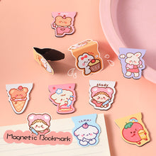 Load image into Gallery viewer, Cute Cartoon Bear Magnetic Bookmark Paper Clip Kawaii Rabbit Student Stationery Books Marker of Page School Office Supply
