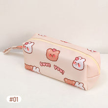Load image into Gallery viewer, Cute Bear Large Capacity Handle Bag Simple Multi-Function Double Pencil Case Pen Organizer Pouch with Zip for Kids Boys Girls School Office Supplies
