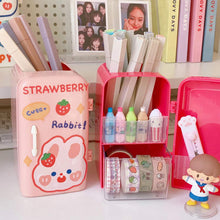 Load image into Gallery viewer, Kawaii Organizer Refrigerator Pen Holder Student Cute Large-capacity Desktop Organizer Storage Creative Tube Sweet Pencil Case
