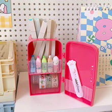 Load image into Gallery viewer, Kawaii Organizer Refrigerator Pen Holder Student Cute Large-capacity Desktop Organizer Storage Creative Tube Sweet Pencil Case
