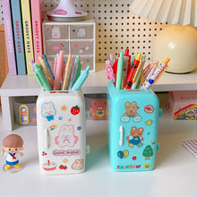 Load image into Gallery viewer, Kawaii Organizer Refrigerator Pen Holder Student Cute Large-capacity Desktop Organizer Storage Creative Tube Sweet Pencil Case
