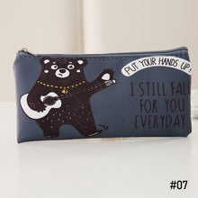 Load image into Gallery viewer, Cute Cartoon Animal Series Pencil Bag Portable Soft PU Pencil Case Stationery School Office Supplies for Kids Boys Girls

