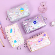 Load image into Gallery viewer, Kawaii Large Glitter Star Pencil Case Laser Leather Pen Box Big Makeup Bag for Girls Gift PU School Stationery Travel Supplies
