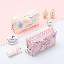 Load image into Gallery viewer, Kawaii Large Glitter Star Pencil Case Laser Leather Pen Box Big Makeup Bag for Girls Gift PU School Stationery Travel Supplies

