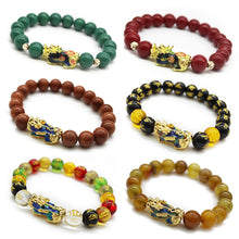 Load image into Gallery viewer, Thermochromic 3D Gold-plated Alluvial Gold Pixiu Beaded Bracelet Jewelry Obsidian Women Men Couple Lucky Bracelet Jewelry Accessories
