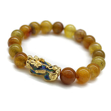 Load image into Gallery viewer, Thermochromic 3D Gold-plated Alluvial Gold Pixiu Beaded Bracelet Jewelry Obsidian Women Men Couple Lucky Bracelet Jewelry Accessories
