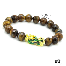 Load image into Gallery viewer, Thermochromic 3D Gold-plated Alluvial Gold Pixiu Beaded Bracelet Jewelry Obsidian Women Men Couple Lucky Bracelet Jewelry Accessories

