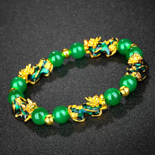 Load image into Gallery viewer, Vietnam Shajin 3D Temperature-sensitive Color-changing Pixiu Bracelet Obsidian Six-character Mantra Buddha Bead Bracelet
