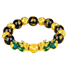 Load image into Gallery viewer, Vietnam Shajin 3D Temperature-sensitive Color-changing Pixiu Bracelet Obsidian Six-character Mantra Buddha Bead Bracelet
