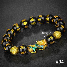 Load image into Gallery viewer, Vietnam Shajin 3D Temperature-sensitive Color-changing Pixiu Bracelet Obsidian Six-character Mantra Buddha Bead Bracelet
