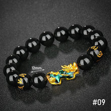 Load image into Gallery viewer, Vietnam Shajin 3D Temperature-sensitive Color-changing Pixiu Bracelet Obsidian Six-character Mantra Buddha Bead Bracelet
