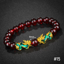 Load image into Gallery viewer, Vietnam Shajin 3D Temperature-sensitive Color-changing Pixiu Bracelet Obsidian Six-character Mantra Buddha Bead Bracelet

