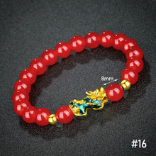 Load image into Gallery viewer, Vietnam Shajin 3D Temperature-sensitive Color-changing Pixiu Bracelet Obsidian Six-character Mantra Buddha Bead Bracelet
