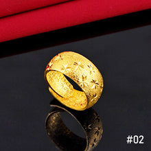 Load image into Gallery viewer, Fashion Vietnam Sand Gold Gypsophila Lucky Ring Elegant Open Ring Glossy Frosted Female Women Ring Jewelry Accessories

