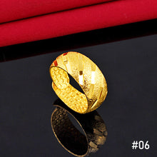 Load image into Gallery viewer, Fashion Vietnam Sand Gold Gypsophila Lucky Ring Elegant Open Ring Glossy Frosted Female Women Ring Jewelry Accessories
