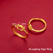 Load image into Gallery viewer, Fashion Vietnam Sand Gold Cute Small Gold Tiger Ring Chinese Zodiac Elegant Open Ring Female Ring Jewelry Accessories
