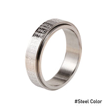 Load image into Gallery viewer, Fashion Rotating Stainless Steel Sutra Ring Gold Steel Fashion Jewelry Couple Women Men Gift Accessories
