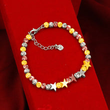 Load image into Gallery viewer, Fashion Star Alluvial Gold Bracelet Fashion Adjustable Gold Lucky Beads Bracelet Sand Gold Beaded Bracelet Women Jewelry Accessories
