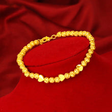 Load image into Gallery viewer, Fashion Alluvial Gold Bangle Fashion Gold Heart Lucky Beads Bracelet Sand Gold Bracelet Beaded Bracelet Jewelry Accessories
