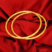 Load image into Gallery viewer, Alluvial Gold Bangle Fashion Gold Cloth Pattern Coil Bracelet 3mm Sand Gold Bracelet Thin Circle Bracelet Jewelry Accessories
