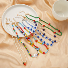Load image into Gallery viewer, Romantic Colored Rice Beads Necklace Flower Bohemia Summer Pearls Beaded Necklace Choker Women Girl Jewelry Gift Accessories
