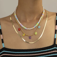Load image into Gallery viewer, Romantic Colored Rice Beads Necklace Smiley Flower Bohemia Summer Pearls Beaded Necklace Choker Women Girl Jewelry Gift Accessories
