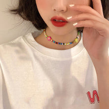 Load image into Gallery viewer, Romantic Smiley Bohemia Summer Necklace Colored Rice Beads Flower Choker Women Girl Fashion Jewelry Gift Accessories
