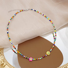 Load image into Gallery viewer, Romantic Smiley Bohemia Summer Necklace Colored Rice Beads Flower Choker Women Girl Fashion Jewelry Gift Accessories

