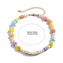 Load image into Gallery viewer, Fashion Romantic Heart Smiley Bohemia Summer Necklace Colored Rice Beads Pearls Star Choker Women Girl JewelryAccessories
