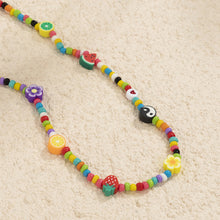Load image into Gallery viewer, Romantic Heart Smiley Bohemia Summer Necklace Colored Rice Beads Flower Choker Women Girl Fashion Jewelry Gift Accessories
